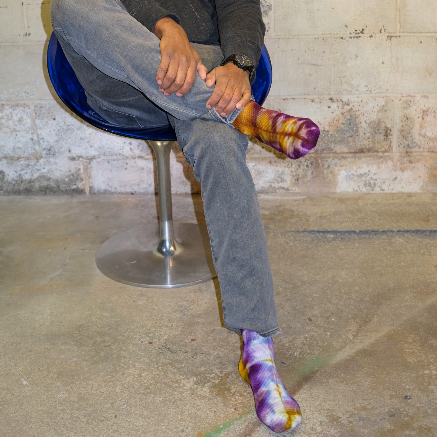 Amethyst and Citrine Nebula Tie-Dye Socks - by Cross Dude Tie Die