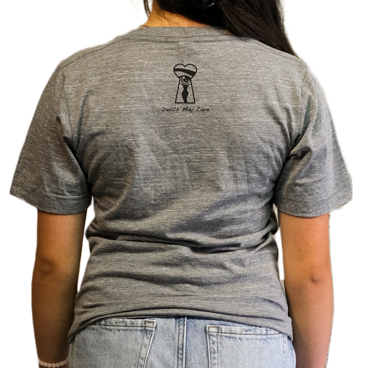 Monkey See Monkey Do - V-Neck T-Shirt - Gray by Devils May Care