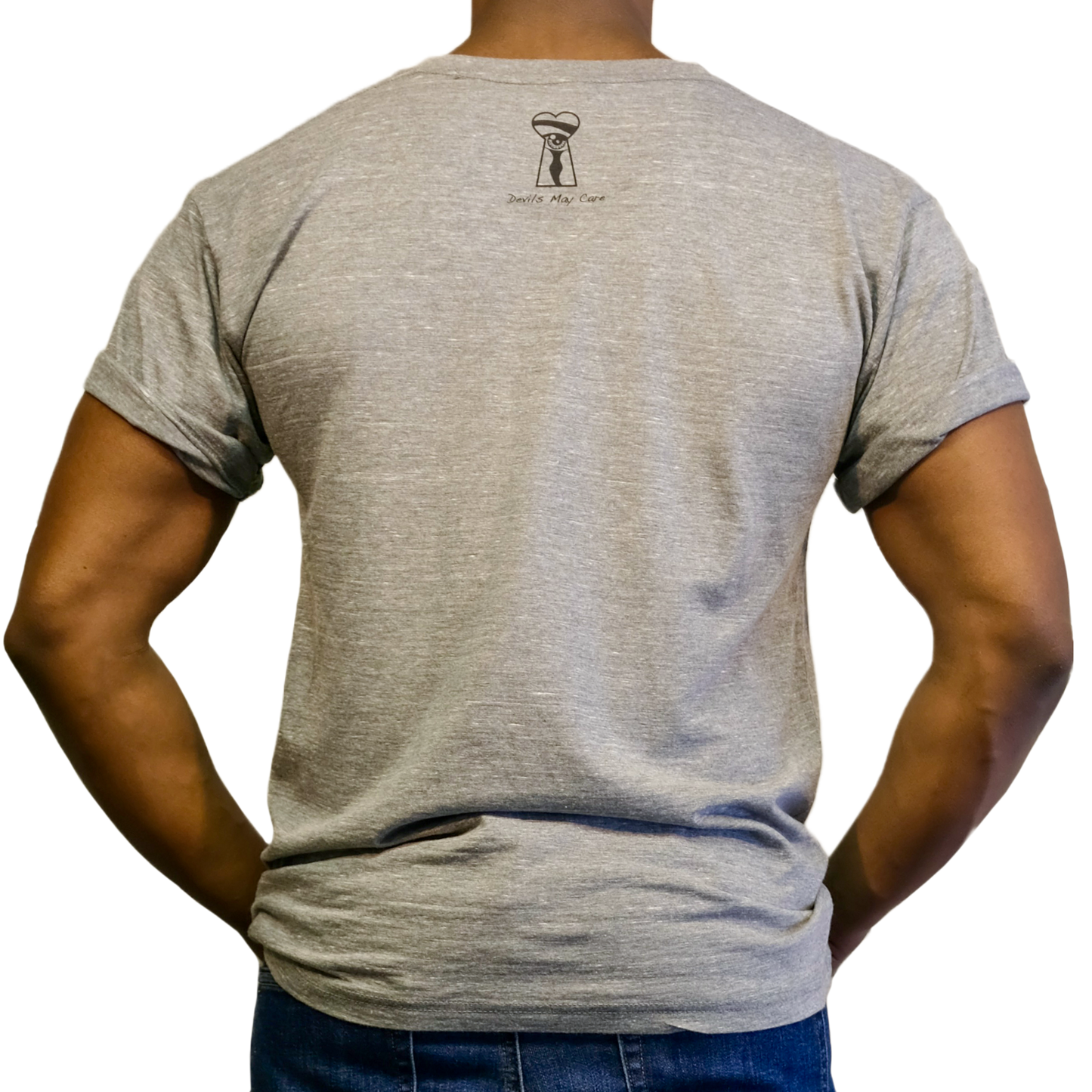 Monkey See Monkey Do - V-Neck T-Shirt - Gray by Devils May Care
