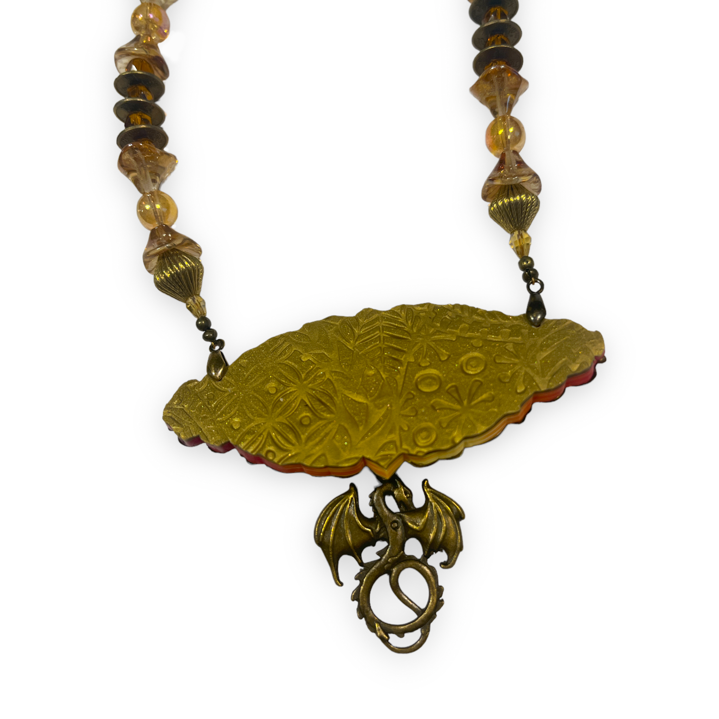 Fiery Filigree Dragon Necklace - by Teresea Pandora Salgado
