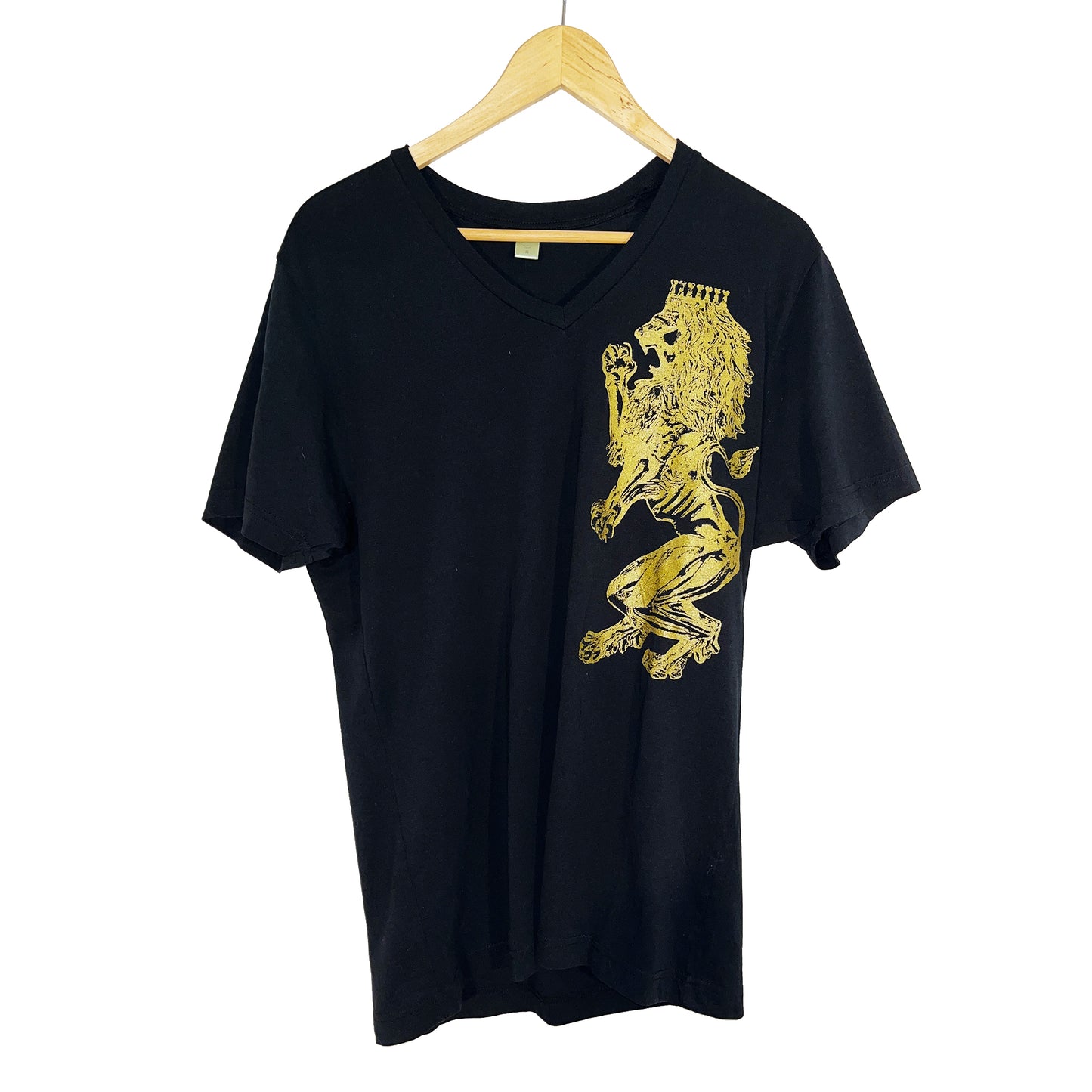 I Am King V-Neck T-Shirt - Black and Gold - by Devils May Care