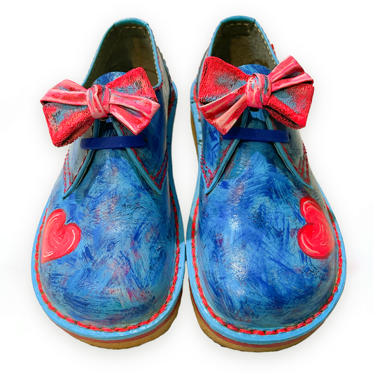 "Cold Hearted" - Up-cycled Duckfeet USA Shoes - Size 37 (US 7) - Hand Painted by Skye De La Rosa