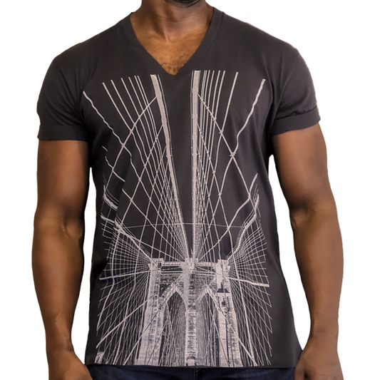 Bridges to Brooklyn V-Neck T-Shirt - Unisex- Made by Devils May Care