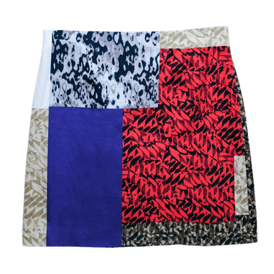 Pre-owned Ellie Tehari Multi-Pattern Color Blocked Pencil Skirt - Size 6