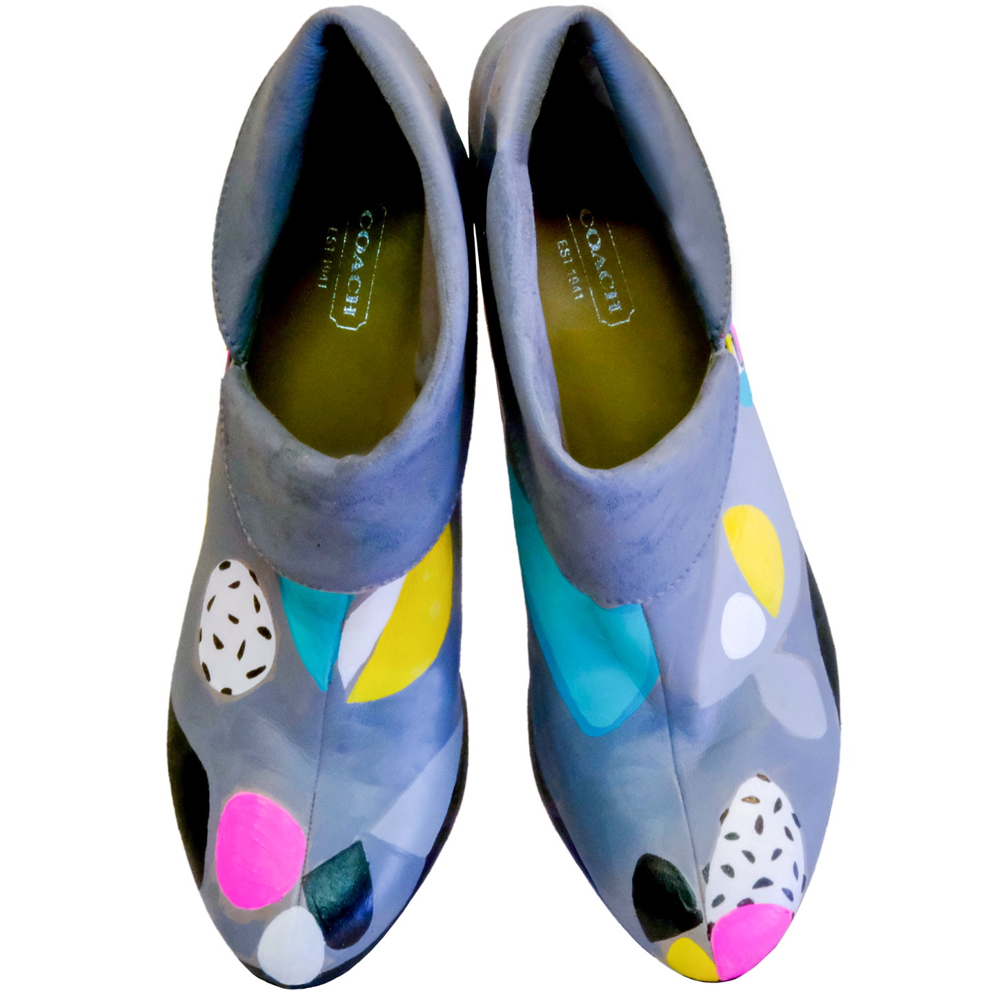 Modern Art Coach Booties - Size 9B - Hand Painted by Matthew Phipps Hines