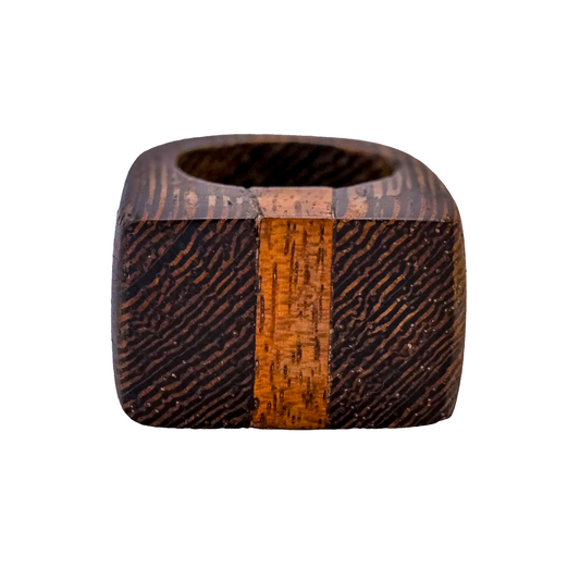 Juxtaposition- Brazilian Rose Wood and African Wenge Wood Ring by Nicholas Howlett