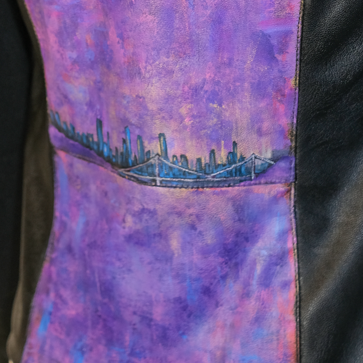 “It Was All A Dream” - Up-cycled Jacket - Size Small - Hand Painted by Skye De La Rosa