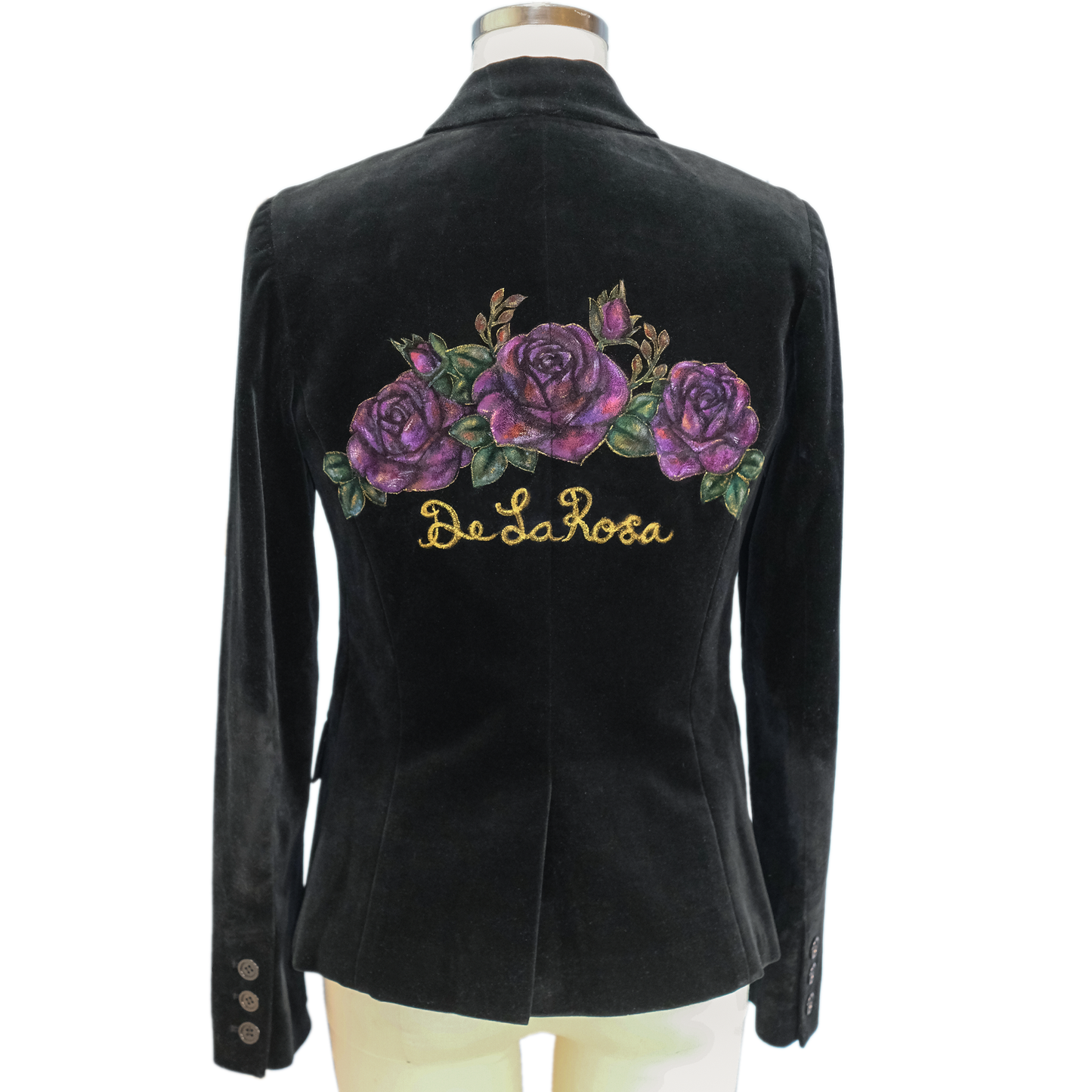 "De La Rosa" Theory Velvet Tuxedo Jacket - Size 10- Up-cycled by Skye De La Rosa