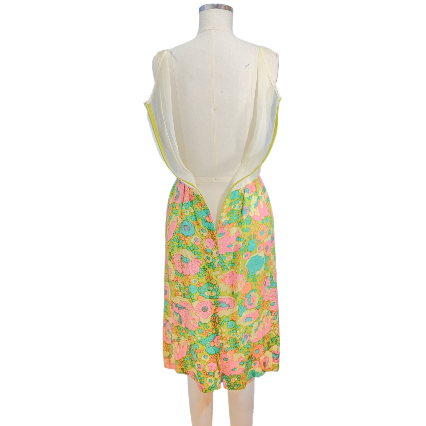 Vintage 1960's Floral Print Two Piece Dress - Designer Unknown