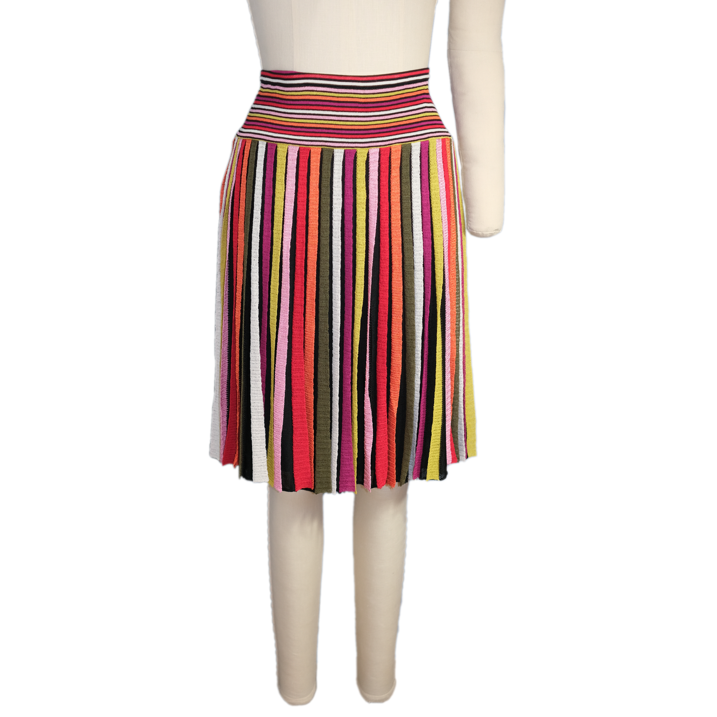 Pre-owned Rainbow Pleated Knit Skirt -Size LG- by Etcetera