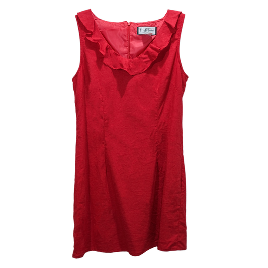 Pre-owned Mary McFadden Collection Red Shift Dress - Size 10 or Medium