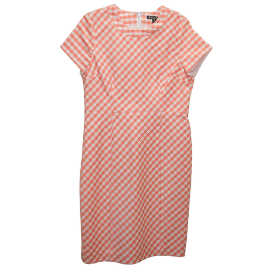 Pre-owned Pink Gingham Brooks Brothers Dress Size 10P or Large - New with Tags