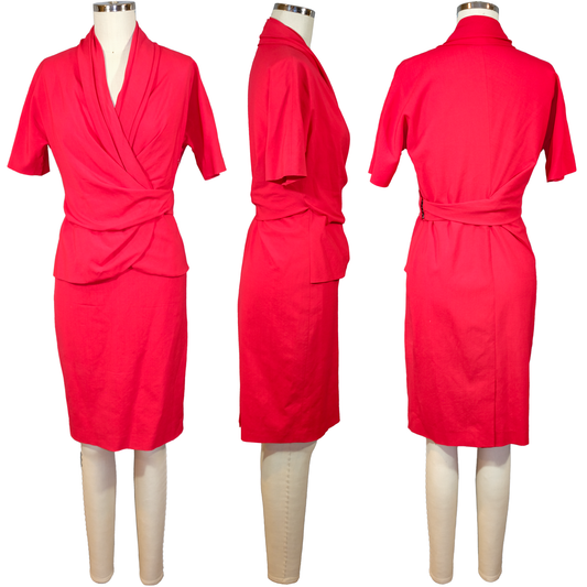 Pre-owned Ports 1961 Red Wrap Dress - Size SM