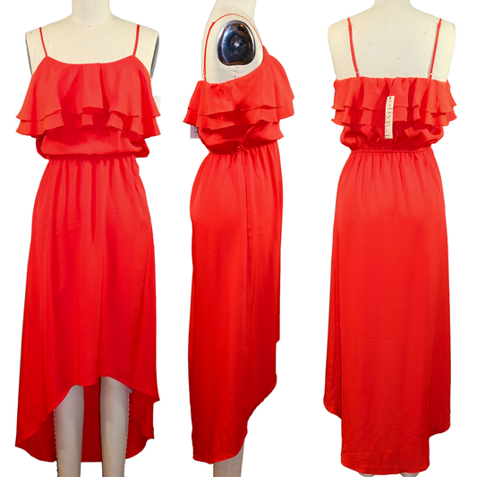 Pre-owned Olive & Oak Red Spaghetti Strap Dress - Size SM