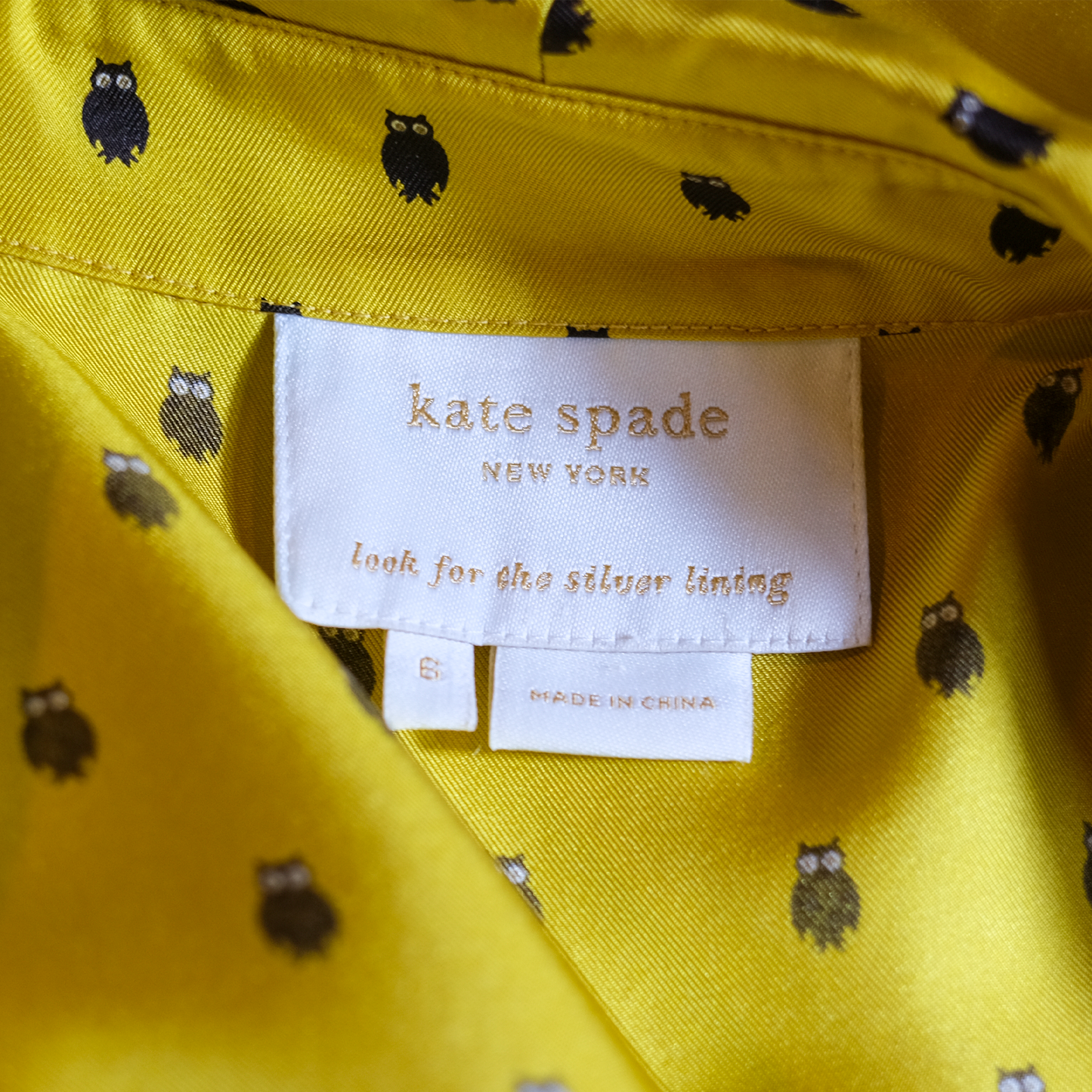 Kate Spade - Silk Owl Print Dress - Size 6