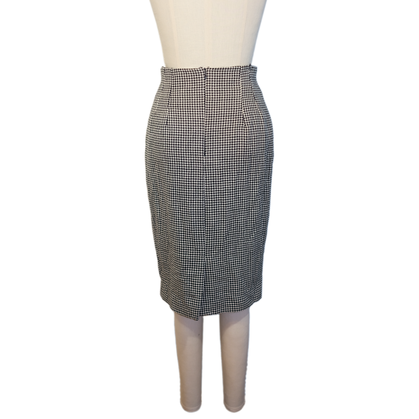 Vintage Cristina Natale Wool Houndstooth Skirt - Size 8 - 1990's