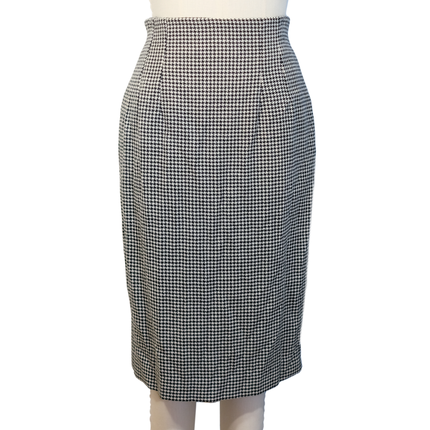 Vintage Cristina Natale Wool Houndstooth Skirt - Size 8 - 1990's