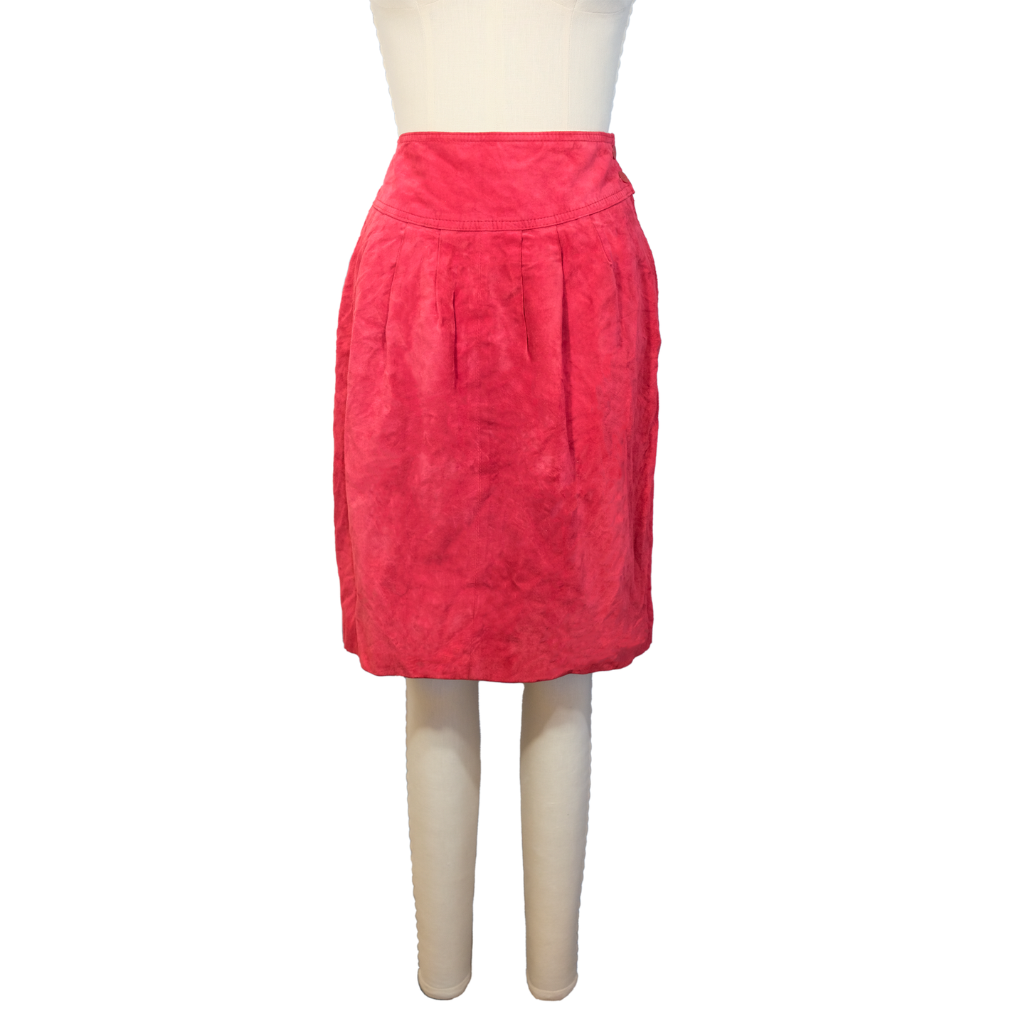 Vintage Lord and Taylor Red Pig Suede Skirt - Size 8