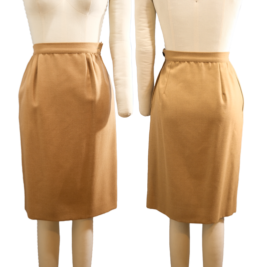 Vintage Valentino Beige Alpaca/Wool Pencil Skirt NWT - High Waist - Size 6