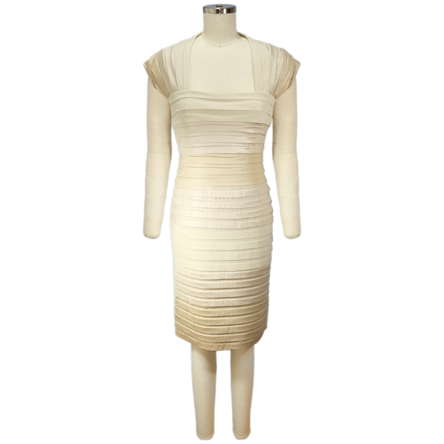 Cream Ombre Tadashi Shoji Bandage Style Cocktail Dress - Size MD - Pre-owned