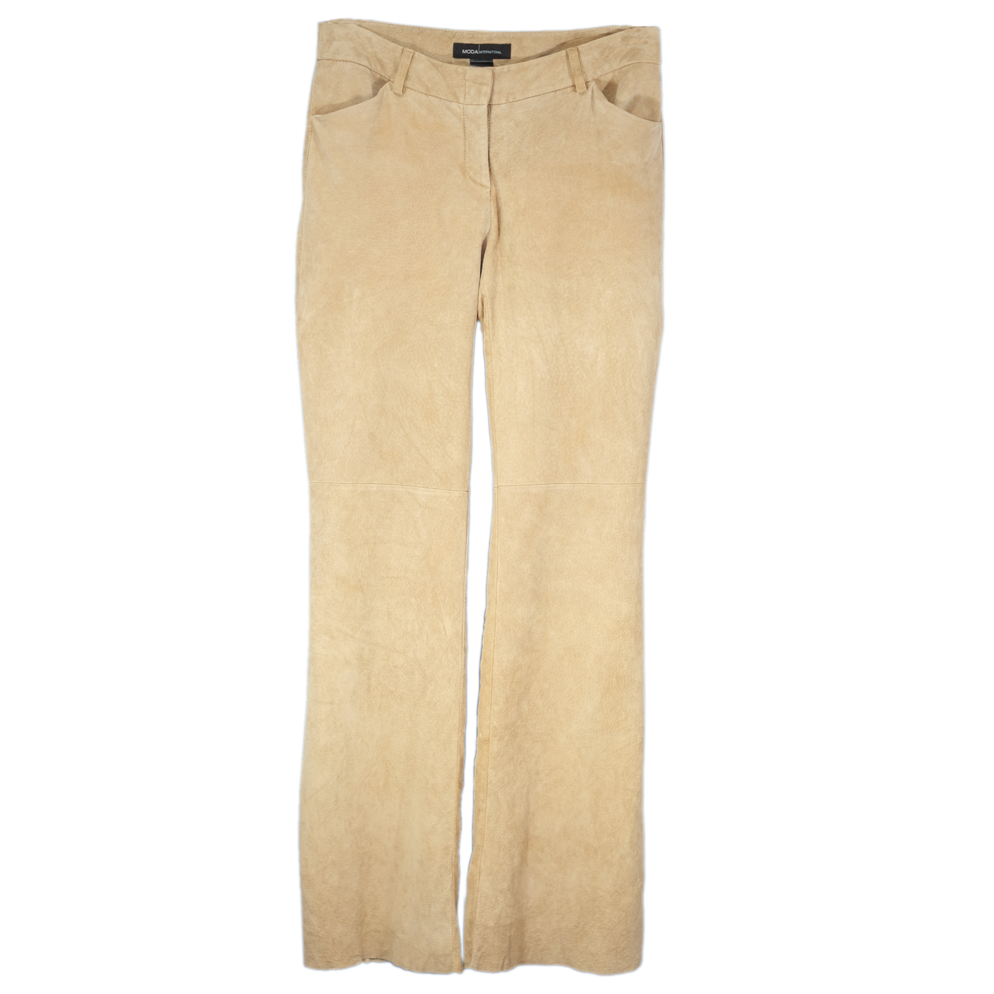 Beige Suede Moda International Pants - Size 8 - Pre-owned