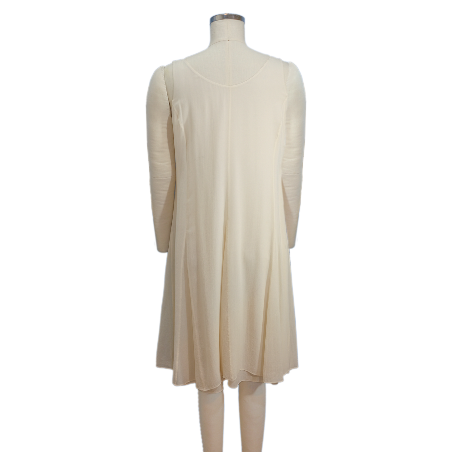 Eileen Fisher Cream Silk Georgette Slip Dress - Size SM - Pre-owned