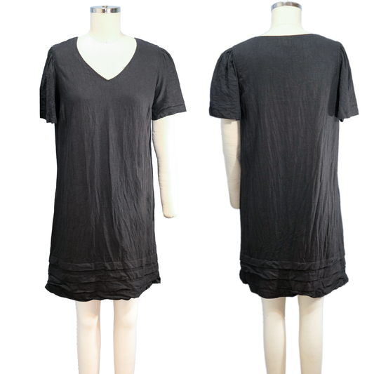 Nicole Miller Original Black Linen Dress Size - Size MD - Pre-owned