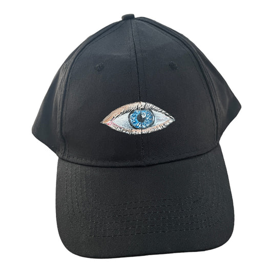 "Third Eye"  Black Baseball Cap - Hand Painted by Temporarily Not Famous
