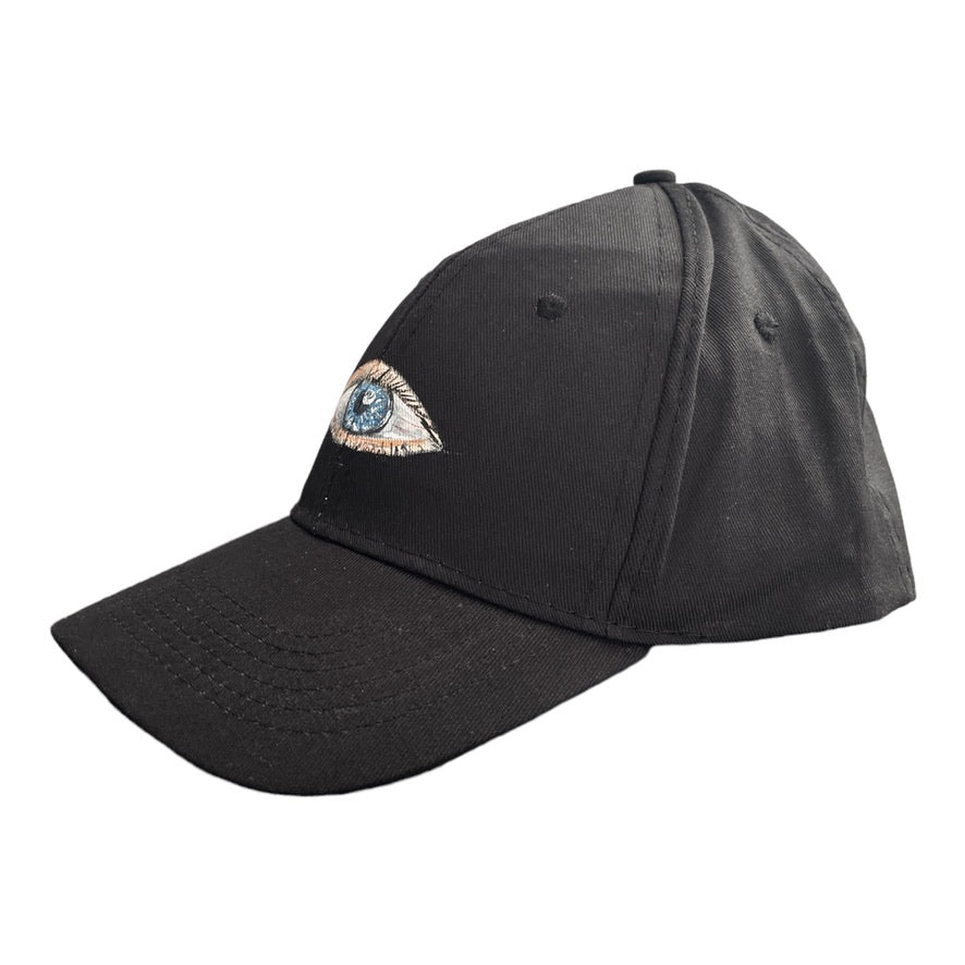 "Third Eye"  Black Baseball Cap - Hand Painted by Temporarily Not Famous