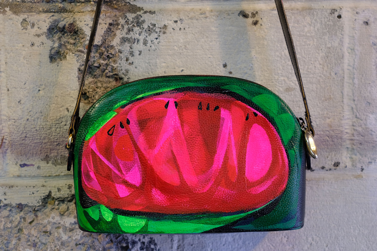 Electric Melon - Cole Han Purse - Hand Painted by Matthew Phipps Hines