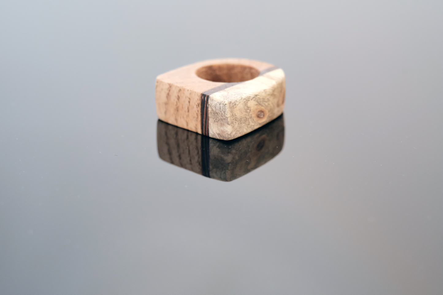 Tri-Grain - African Wenge, and Maple Wood Ring - by Nicholas Howlett