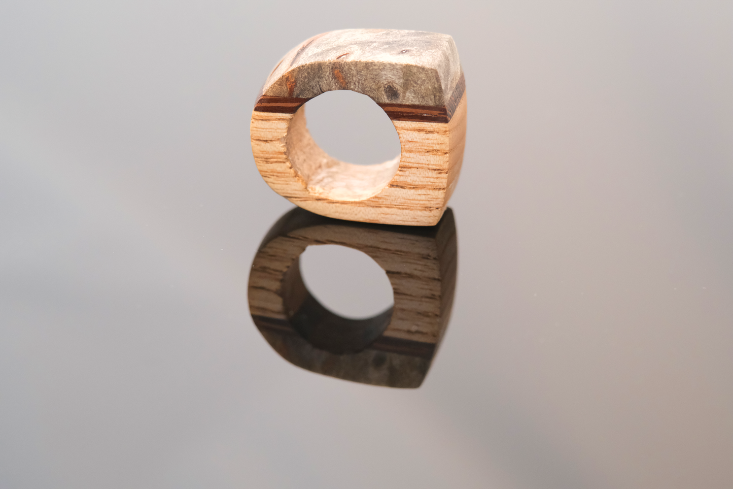 Stoned - Wenge and Maple Wood Ring - by Nicholas Howlett