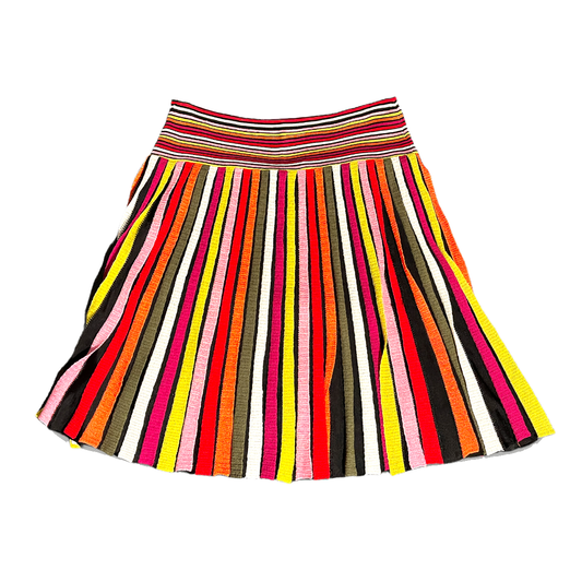 Pre-owned Rainbow Pleated Knit Skirt - LG- by Etcetera