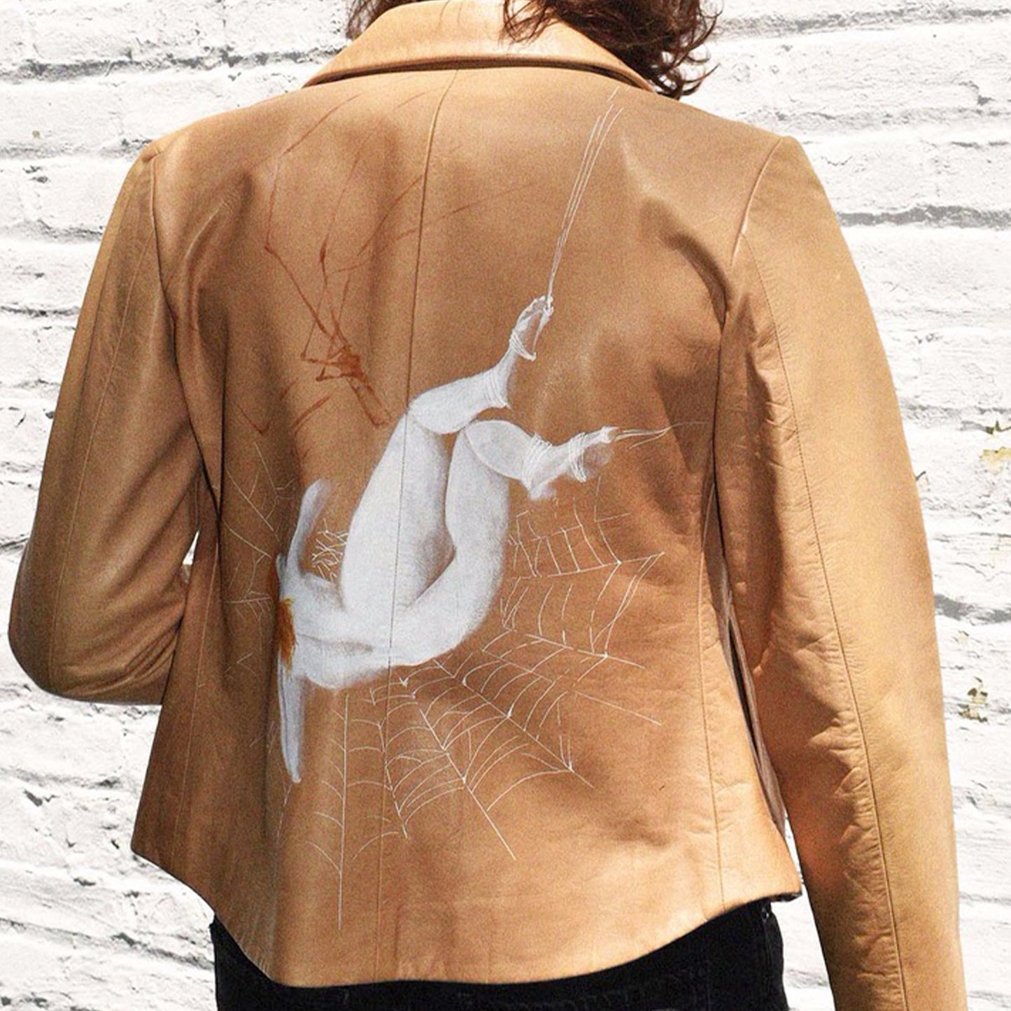 Brown Recluse - Zenith Italiana Jacket - Size 40 -Hand Painted by Mercy Vavra