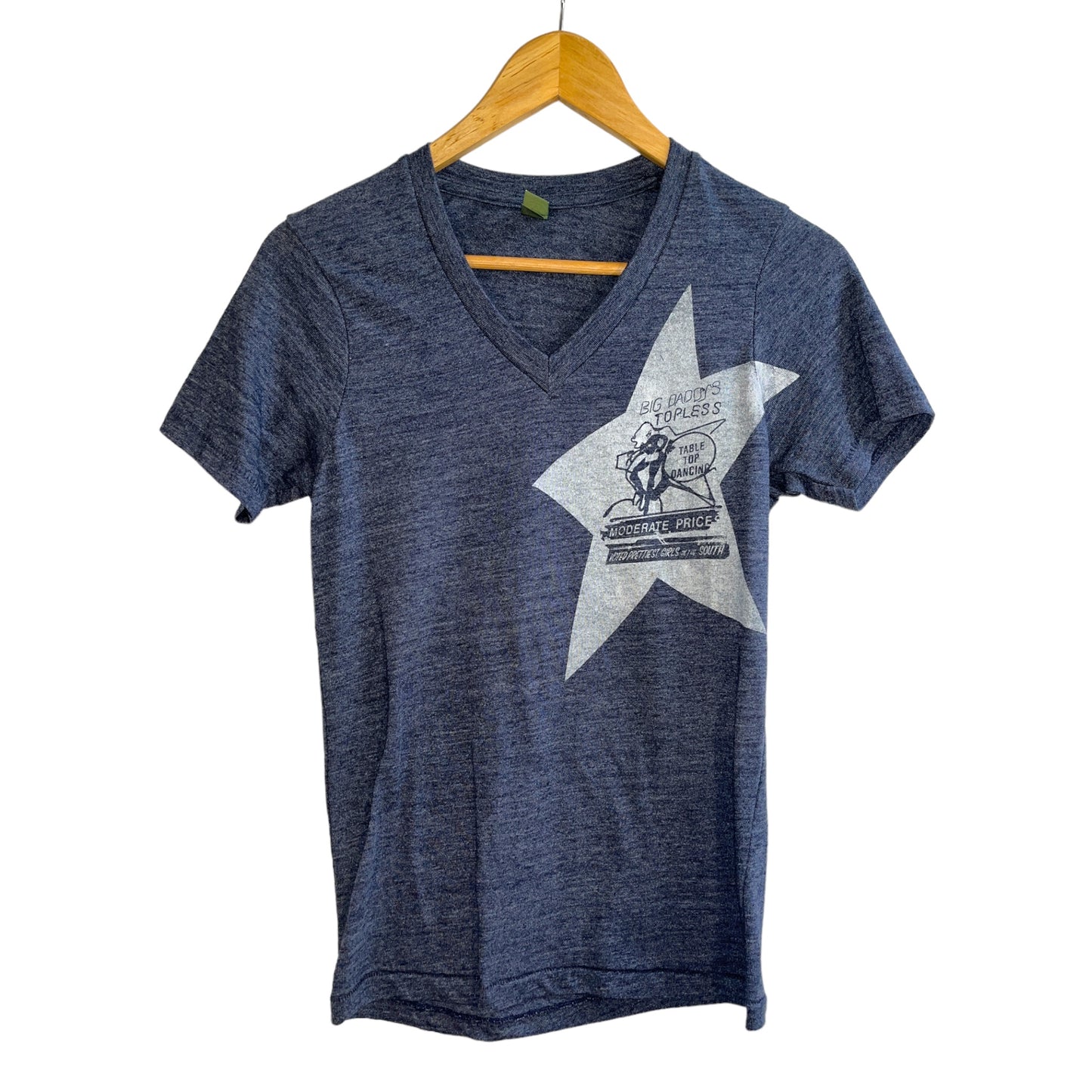 Porn Star - Blue V-neck T-shirt Size XS - by Devils May Care